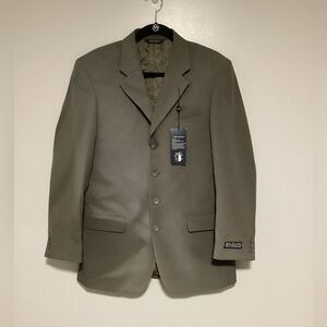 Bolzano Uomo Men’s Blazer Suit Size 38R 32W Olive Green Jacket Business Office
